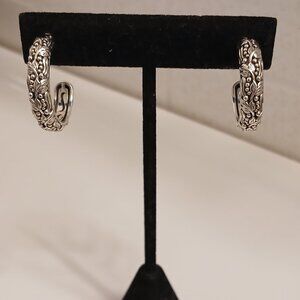 Sterling Silver Legacy Sycamore 1" Hoop Earrings